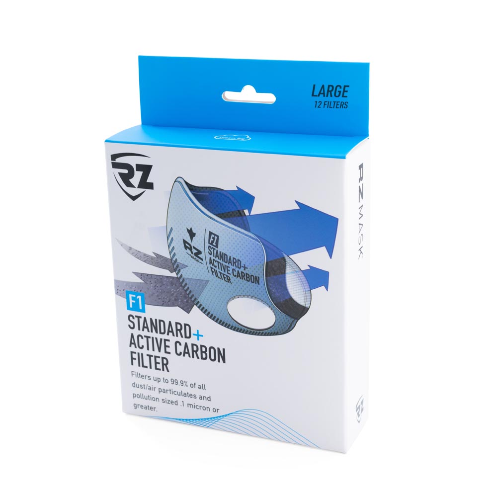 RZ F1 carbon face mask dust and germ filter in package