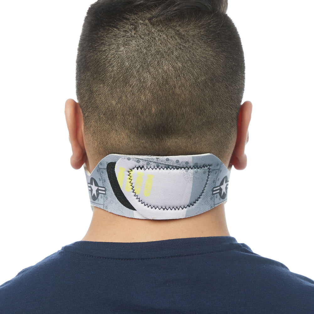 Rear view of man wearing RZ M1 Neoprene A10 Warthog mask shell