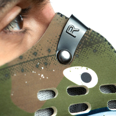 Adjustable metal nose clip on P40 shark tooth RZ M1 Neoprene mask shell
