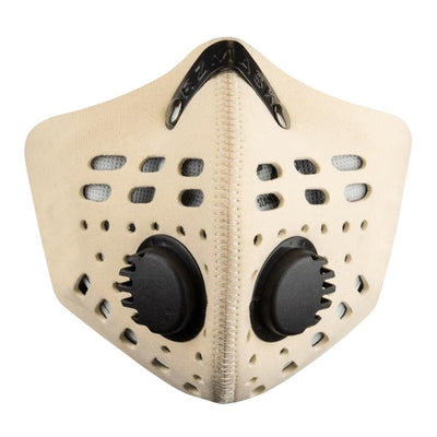 RZ M1 Neoprene tan face mask on white background front view