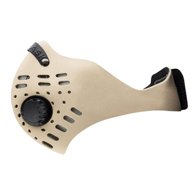 RZ M1 Neoprene tan face mask on white background side view