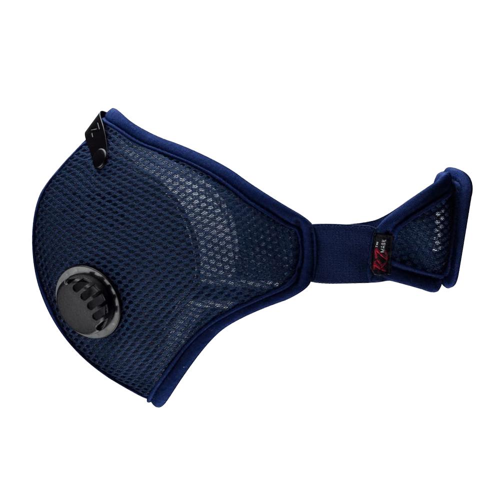 RZ M2 Mesh navy blue face mask on white background side view
