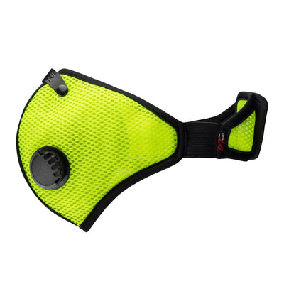 RZ M2 Mesh safety green face mask on white background side view