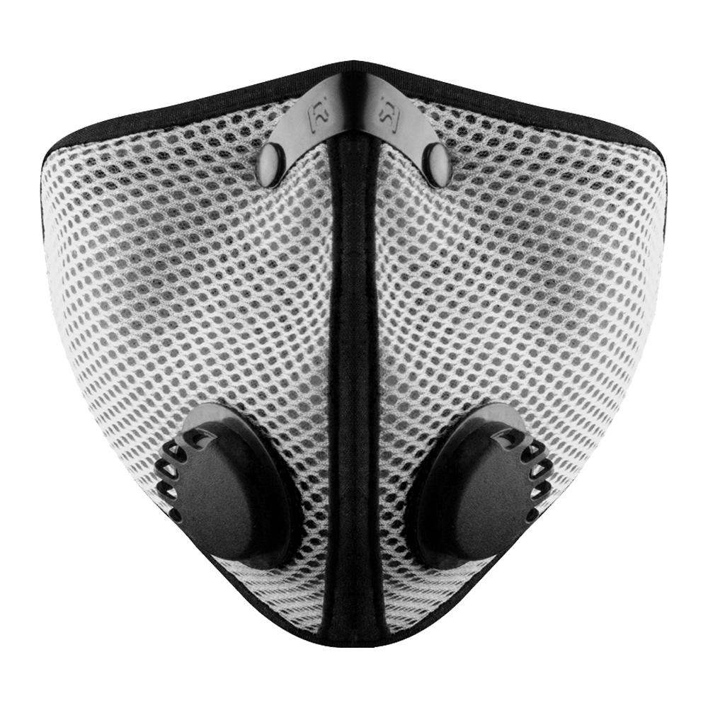 RZ M2 Mesh titanium face mask on white background front view