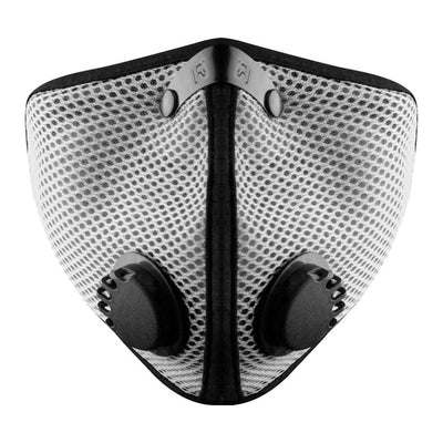 RZ M2 Mesh titanium face mask on white background front view