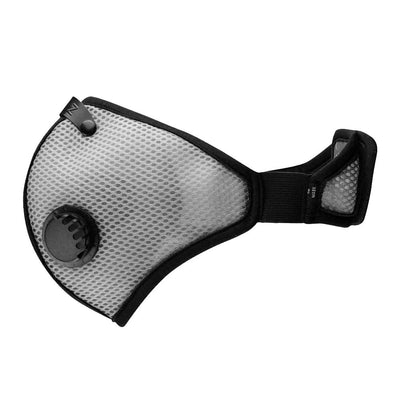 RZ M2 Mesh titanium face mask on white background side view