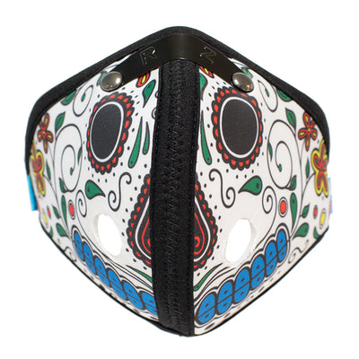 RZ M2 Nylon Day of the Dead White mask shell on white background front view