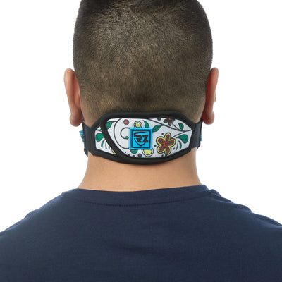 Rear view of man wearing RZ M2 Nylon Day of the Dead White mask shell