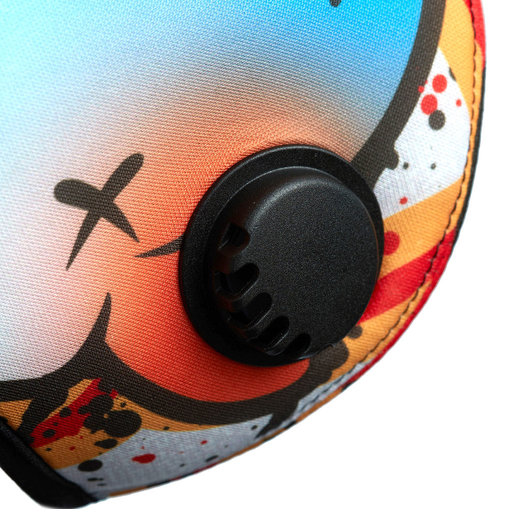 One way exhalation valve on Graffiti Logo RZ M2 Nylon mask shell