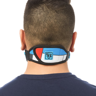 Rear view of man wearing RZ M2 Nylon Mondrian mask shell