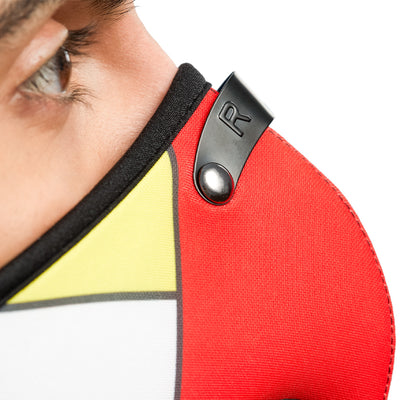 Adjustable metal nose clip on Mondrian RZ M2 Nylon mask shell