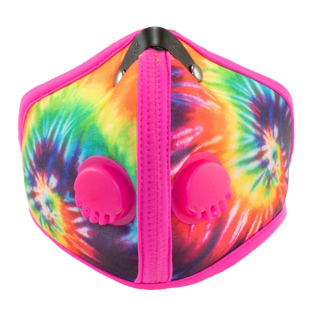 RZ M2 Nylon tie dye pink face mask on white background front view