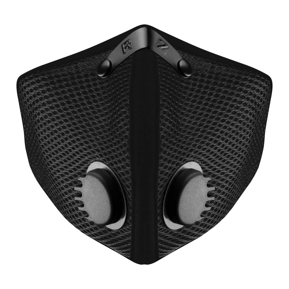 RZ M2.5 Mesh black face mask on white background front view