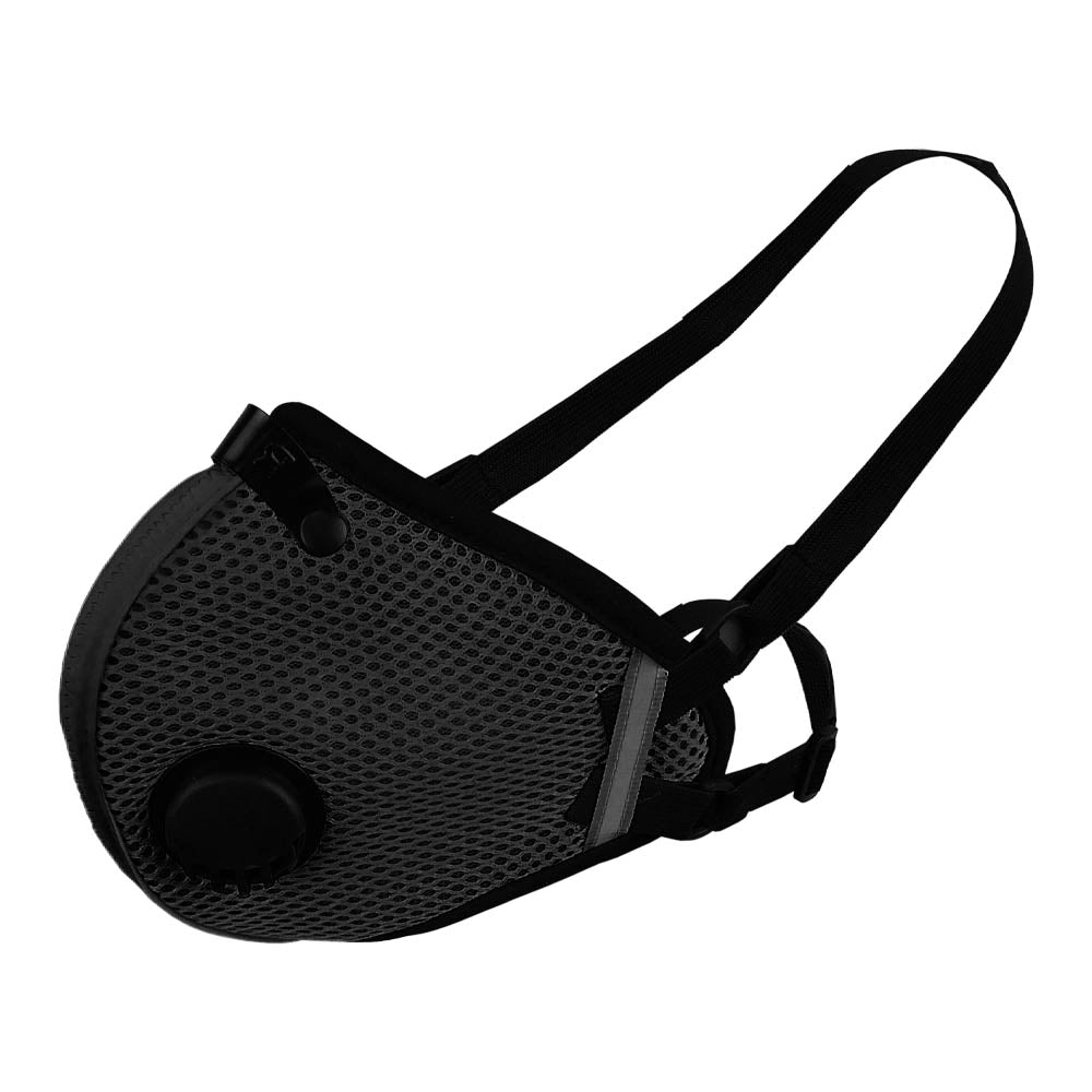 RZ M2.5 Mesh black face mask on white background side view
