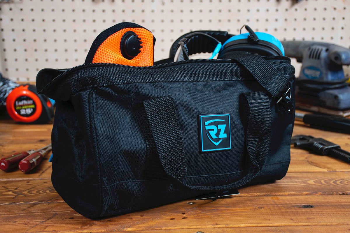 RZ nylon utility bag on workbench